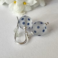 Image 1 of Navy Spots on Clear Earrings