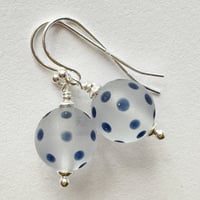 Image 2 of Navy Spots on Clear Earrings