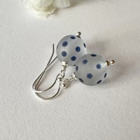 Image 4 of Navy Spots on Clear Earrings