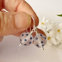 Image 5 of Navy Spots on Clear Earrings