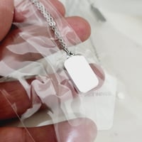 Image 1 of Laser Engravable Premium Star Hole Rectangle Pendant Blanks - Steel Silver Color.