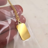Image 1 of Laser Engravable Premium Star Hole Rectangle Pendant Blanks - Gold Color. 