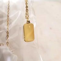 Image 4 of Laser Engravable Premium Star Hole Rectangle Pendant Blanks - Gold Color. 