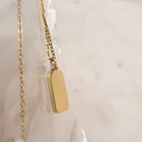 Image 5 of Laser Engravable Premium Star Hole Rectangle Pendant Blanks - Gold Color. 