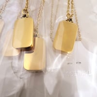 Image 3 of Laser Engravable Premium Star Hole Rectangle Pendant Blanks - Gold Color. 