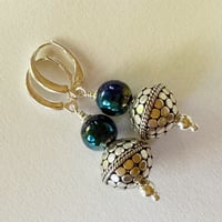 Image 4 of Fancy Silver with Iris Earrings