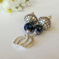 Image 3 of Fancy Silver with Iris Earrings