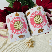 Image 2 of Cafecito and Chisme Pink Heart Mug