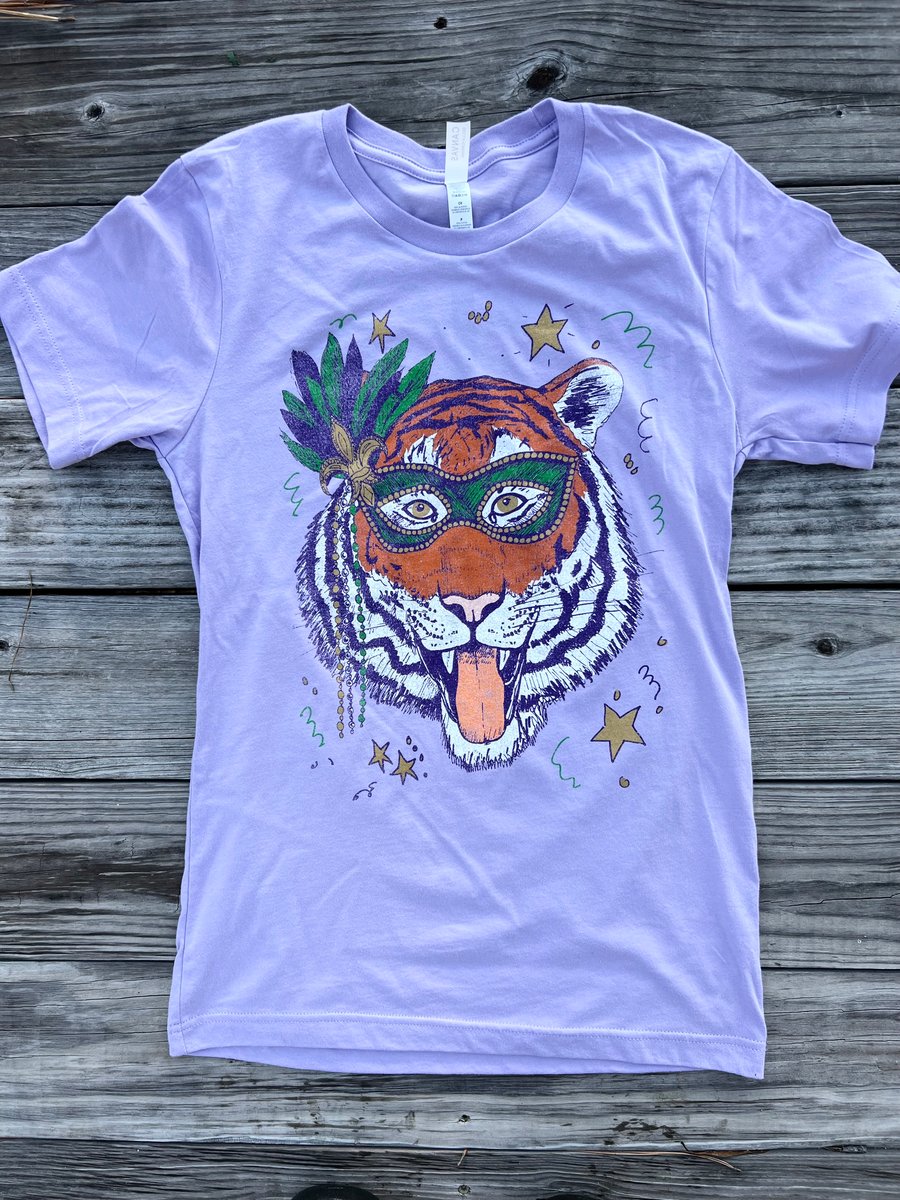 Image of Adult Mardi Gras Tiger Short Sleeve Tee