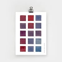 Color card A5 - Burgundy & blue
