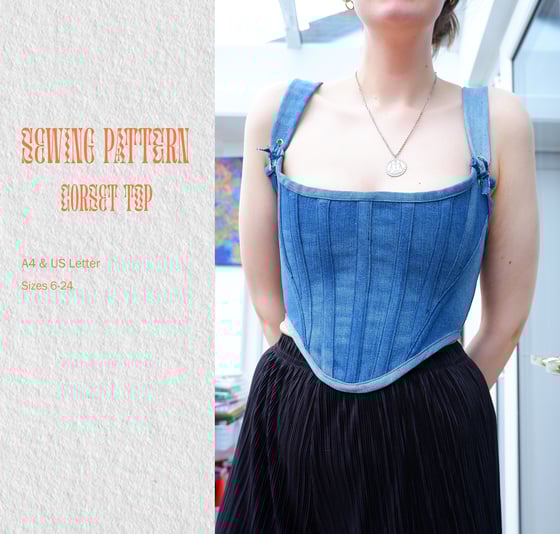 Image of Trendy Long Corset Top Bustier Sizes 6-24 UK / Europe 32-50/ US sizes 2- 20 Sewing Pattern