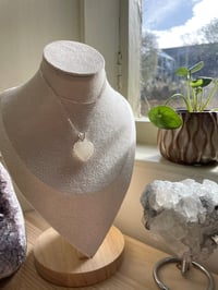 Image 1 of Silver Snowflake Rutile Heart Crystal Necklace