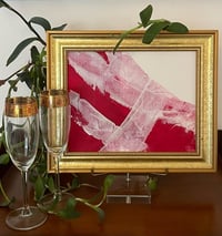 Image 2 of  ORIGINAL RED PASSION Texture Abstract Painting is 8 x 10 on Canvas Panel Unframed