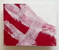 Image 1 of  ORIGINAL RED PASSION Texture Abstract Painting is 8 x 10 on Canvas Panel Unframed