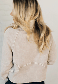 Image 3 of Ribbed Half Zip Pullover