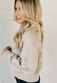 Image 4 of Ribbed Half Zip Pullover