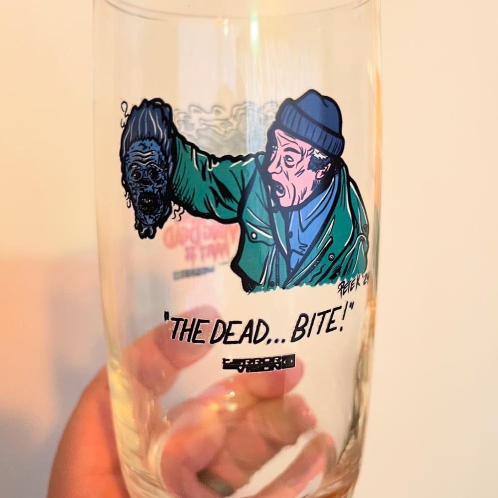 RETURN OF THE LIVING DEAD II "THE DEAD BITE" 14 OZ TERROR-VISION COLLECTOR'S GLASS