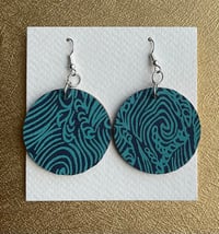 Image 1 of Collaged wooden earrings No. 1