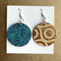 Image 2 of Collaged wooden earrings No. 1