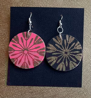 Image of Collaged wooden earrings No.3