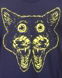 Image 2 of Wolf Shirt Neon Green on Navy
