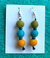 Fun felt three ball earrings No.2