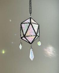 Image 4 of ODESZA Inspired Stained Glass Suncatcher Icosahedron Mobile (Mini) – V1