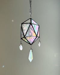 Image 1 of ODESZA Inspired Stained Glass Suncatcher Icosahedron Mobile (Mini) – V1