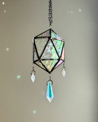 Image 4 of ODESZA Inspired Stained Glass Suncatcher Icosahedron Mobile (Mini) – V2