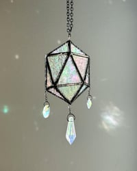 Image 5 of ODESZA Inspired Stained Glass Suncatcher Icosahedron Mobile (Mini) – V2