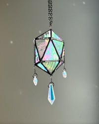 Image 2 of ODESZA Inspired Stained Glass Suncatcher Icosahedron Mobile (Mini) – V2