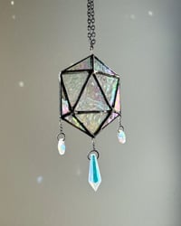 Image 3 of ODESZA Inspired Stained Glass Suncatcher Icosahedron Mobile (Mini) – V2