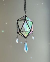 Image 1 of ODESZA Inspired Stained Glass Suncatcher Icosahedron Mobile (Mini) – V2