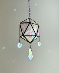 Image 4 of ODESZA Inspired Stained Glass Suncatcher Icosahedron Mobile (Mini) – V3