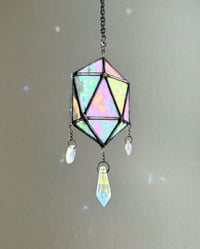 Image 2 of ODESZA Inspired Stained Glass Suncatcher Icosahedron Mobile (Mini) – V3