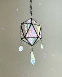 Image 3 of ODESZA Inspired Stained Glass Suncatcher Icosahedron Mobile (Mini) – V3