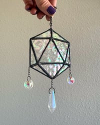 Image 3 of ODESZA Inspired Stained Glass Icosahedron Mobile (Mini) – Streaky