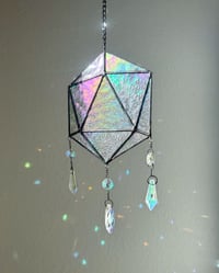 Image 4 of ODESZA Inspired Stained Glass Suncatcher Icosahedron Mobile (Large) – V1