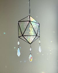 Image 3 of ODESZA Inspired Stained Glass Suncatcher Icosahedron Mobile (Large) – V1