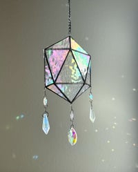 Image 2 of ODESZA Inspired Stained Glass Suncatcher Icosahedron Mobile (Large) – V1