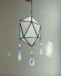 Image 5 of ODESZA Inspired Stained Glass Icosahedron Mobile (Large) – V2