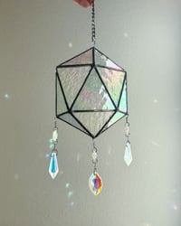 Image 2 of ODESZA Inspired Stained Glass Icosahedron Mobile (Large) – V2