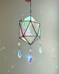 Image 3 of ODESZA Inspired Stained Glass Icosahedron Mobile (Large) – V2