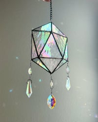 Image 1 of ODESZA Inspired Stained Glass Icosahedron Mobile (Large) – V2