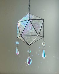 Image 3 of ODESZA Inspired Stained Glass Icosahedron Mobile (Large) – V3