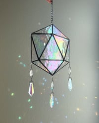 Image 1 of ODESZA Inspired Stained Glass Icosahedron Mobile (Large) – V3