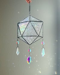 Image 5 of ODESZA Inspired Stained Glass Icosahedron Mobile (Large) – V3