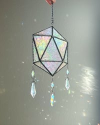 Image 4 of ODESZA Inspired Stained Glass Icosahedron Mobile (Large) – V3