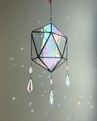 Image 2 of ODESZA Inspired Stained Glass Icosahedron Mobile (Large) – V3