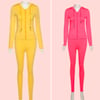 Let’s Go Girl - 2 piece sexy v-neck jogger set (lemonade)